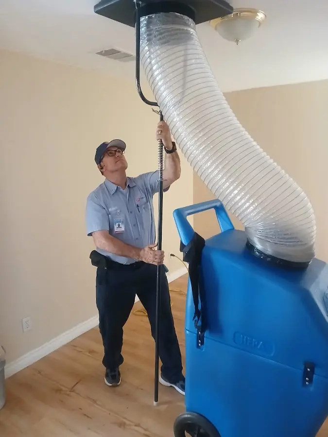 Mini Split Installation technician using HEPA equipment in Blue Island